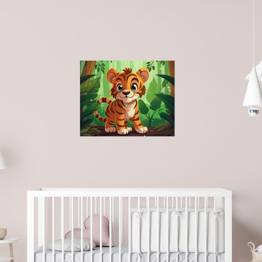 niedliche Kinder Kinderzimmer tiger Dschungel Lieb Poster (Kinderzimmer 2)