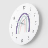Niedliche Kinder Lila Pastete Rainbow Wall Clock Große Wanduhr (Winkel)