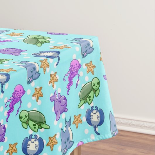 Niedliche Kinder Meeresleben Starfish Krake Schild Tischdecke (Beispiel)