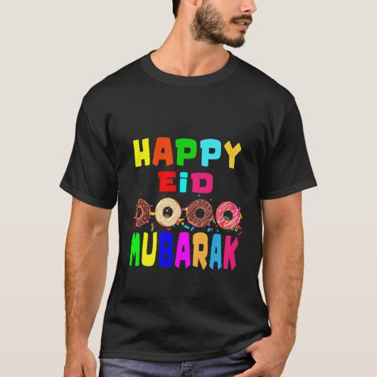 Niedliche Kinder, Mubarak Kareem, Donut Eid Mubara T-Shirt (Vorderseite)