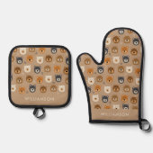 Niedliche Kinder Ofenhandschuh & Topflappen-Set (Vorderseite)