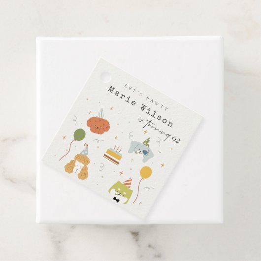 Niedliche Kinder Pawty Welpen Hunde jeden Alters G Geschenkanhänger (Beispiel)