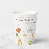 Niedliche Kinder Pawty Welpen Hunde jeden Alters G Pappbecher (Rückseite)