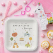 Niedliche Kinder Pawty Welpen Hunde jeden Alters G Pappteller (Party)