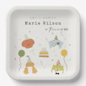 Niedliche Kinder Pawty Welpen Hunde jeden Alters G Pappteller (Vorderseite)