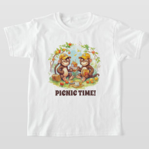 Niedliche Kinder Picknick-Affe geben Namen T-Shirt