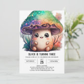 Niedliche Kinder Pilz Geburtstag Einladung (Stehend Vorderseite)