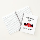 Niedliche Kinder Red Racing Car School Spirale Notizblock (Innenseite)