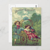 Niedliche Kinder Rose vergessen-ich-nicht-wissen Postkarte (Vorne/Hinten)