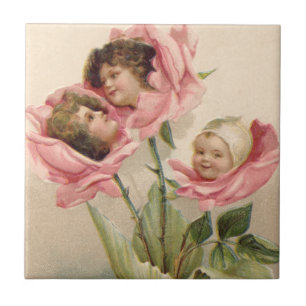 Niedliche Kinder Rosensteine Rose Fliese