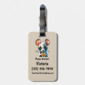 Niedliche Kinder Spaß Personalisierte farbenfrohe  Gepäckanhänger (Rückseite vertikal)