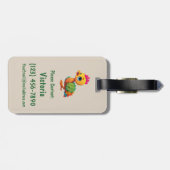 Niedliche Kinder Spaß Personalisierte farbenfrohe  Gepäckanhänger (Rückseite horizontal)