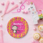 Niedliche Kinder spielen Kürbisfuchsie des Pappteller (Party)