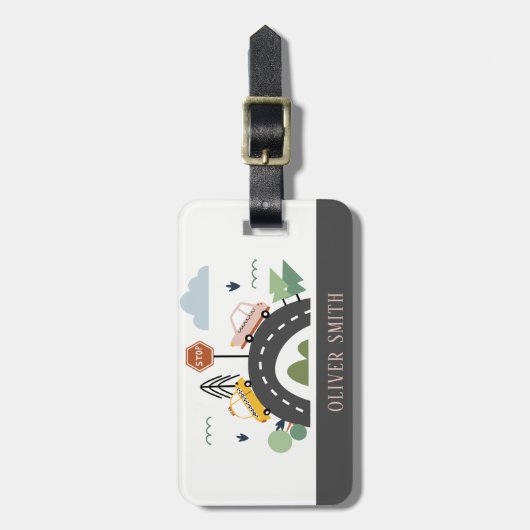 Niedliche Kinder Stadtfahrzeuge Autos Straße Stadt Gepäckanhänger (Vorderseite vertikal)