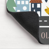 Niedliche Kinder Stadtfahrzeuge Autos Straße Stadt Mousepad (Ecke)