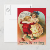 Niedliche Kinder tanzen Herzgedicht Postkarte (Vorne/Hinten)