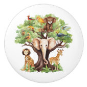 niedliche Kinder Unisex-Dschungeltiere Keramikknauf (Vorderseite)