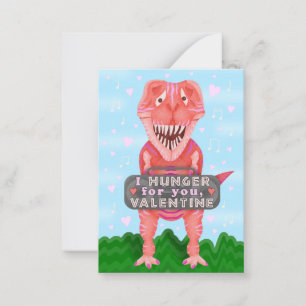 Niedliche Kinder Valentinstag Dinosaur T-Rex-Klass Mitteilungskarte