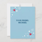 Niedliche Kinder Valentinstag Weihnachtskarte Mitteilungskarte (Rückseite)