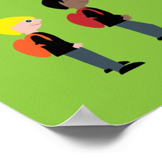 Niedliche Kinder Wartete auf Schulbusposter zu kom Poster (Ecke)