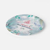 Niedliche Kinder Wasserfarbe Unter dem Meer Geburt Pappteller (Schrägansicht)