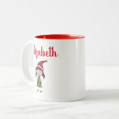 Niedliche Kinder Weihnachten Weihnachtsschokolade Zweifarbige Tasse (Vorderseite Links)