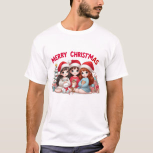 Niedliche Kinder wünschen Ihnen frohe Weihnachten T-Shirt