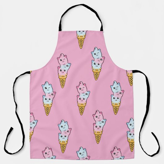 Niedliche Kinder zeichnen farbiges Eis auf der Abs Schürze (Vorderseite)