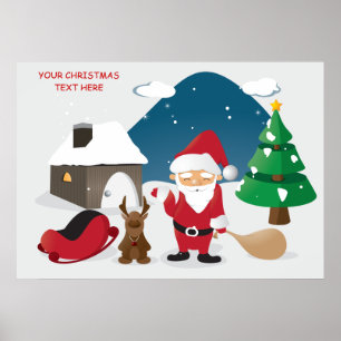 Niedliche Kinder zu Weihnachten Poster