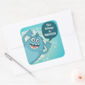 Niedliche Kinderaufkleber des Monster Quadratischer Aufkleber (Umschlag)