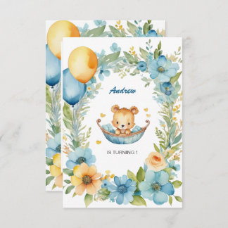 Niedliche Kinderbärentelei Einladung zum Geburtsta