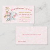 Niedliche Kinderbetreuung Tagessafari Visitenkarte (Vorne/Hinten)