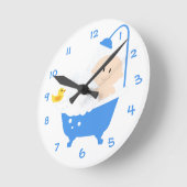 Niedliche Kinderdusche Bad Runde Wanduhr (Winkel)