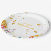 Niedliche Kinderdusche bereit für Pop Pappteller (Schrägansicht)