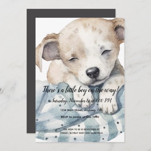 Niedliche Kinderdusche Einladung (Vorne/Hinten)