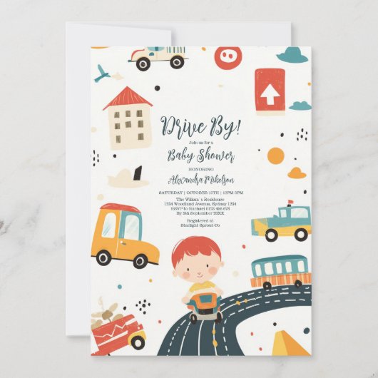 Niedliche Kinderdusche Einladung (Vorderseite)