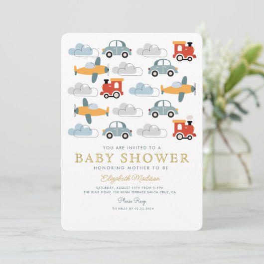 Niedliche Kinderdusche Einladung (Stehend Vorderseite)