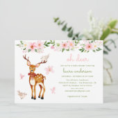 Niedliche Kinderdusche für Hirsche und Hirsche Einladung (Stehend Vorderseite)