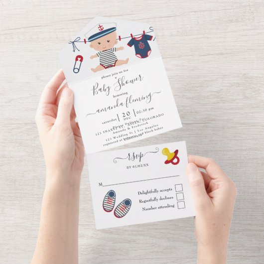 Niedliche Kinderdusche für Kinder All In One Einladung (Abreißen)