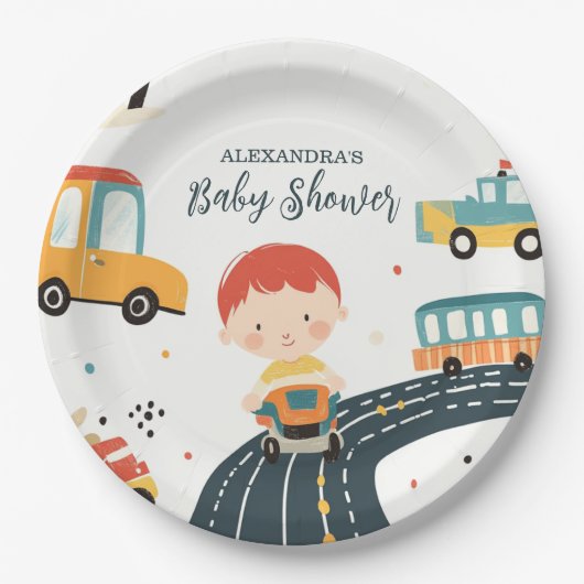 Niedliche Kinderdusche Pappteller (Vorderseite)