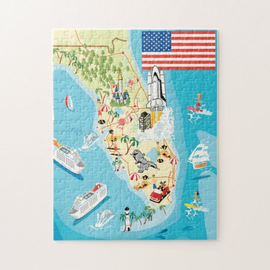 Niedliche Kinderflorida-Karte Puzzle (Vertikal)