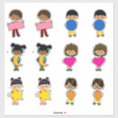 Niedliche Kinderformen Aufkleber (Blatt)