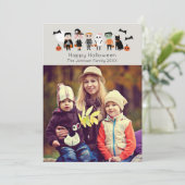 Niedliche Kinderfotokarte Halloween Einladung (Stehend Vorderseite)