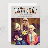 Niedliche Kinderfotokarte Halloween Einladung (Vorne/Hinten)