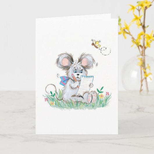 Niedliche Kindergeburtstag Card Karte (Gelbe Blume)