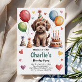 Niedliche Kinderhündin Geburtstagsparty Einladung