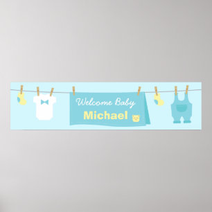 Niedliche Kinderkleidung Babydusche Begrüßungsbann Poster