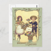 Niedliche Kinderkörbe für Blume Postkarte (Vorne/Hinten)