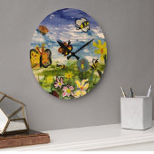 Niedliche Kinderkunst Große Wanduhr