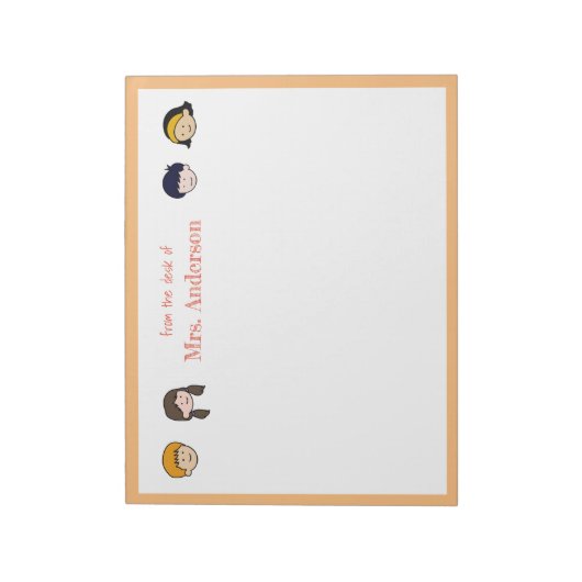 Niedliche Kinderlehrer Notizblock (Rotiert)